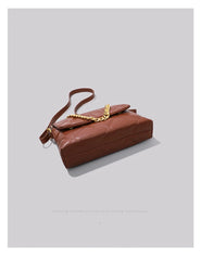 Maxdutti French Retro Shoulder Bag Chain Leather Single