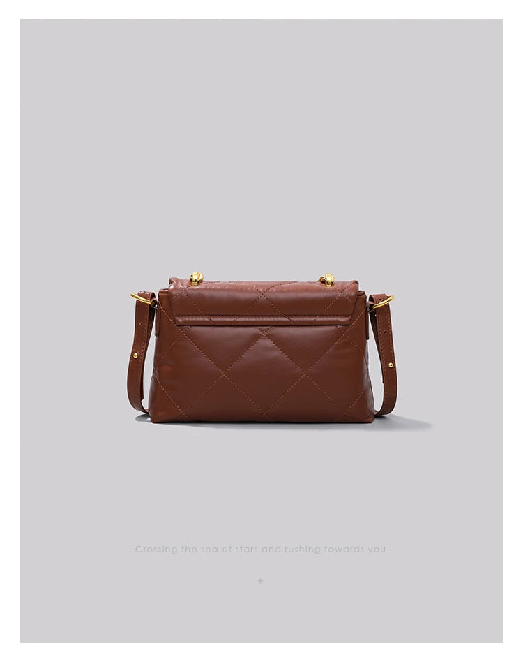 Maxdutti French Retro Shoulder Bag Chain Leather Single