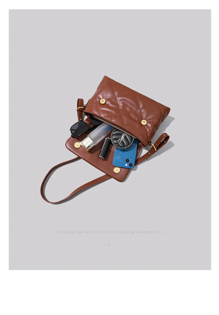 Maxdutti French Retro Shoulder Bag Chain Leather Single
