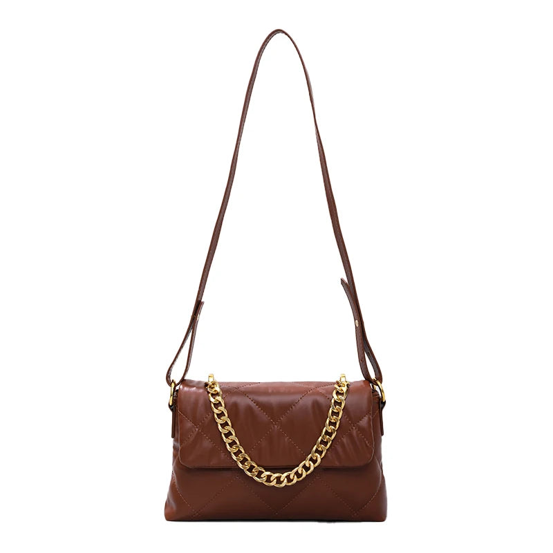 Maxdutti French Retro Shoulder Bag Chain Leather Single