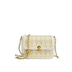 Maxdutti Chain Texture Messenger Bag Women England Style Geometric Printing Bag