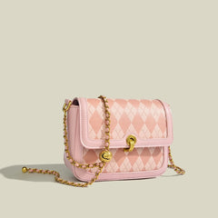 Maxdutti Chain Texture Messenger Bag Women England Style Geometric Printing Bag