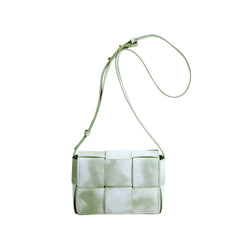Maxdutti Leather Square Bag Women Ins Blogger Retro Weave Tie-dyed