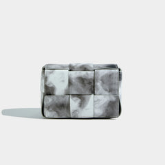 Maxdutti Leather Square Bag Women Ins Blogger Retro Weave Tie-dyed
