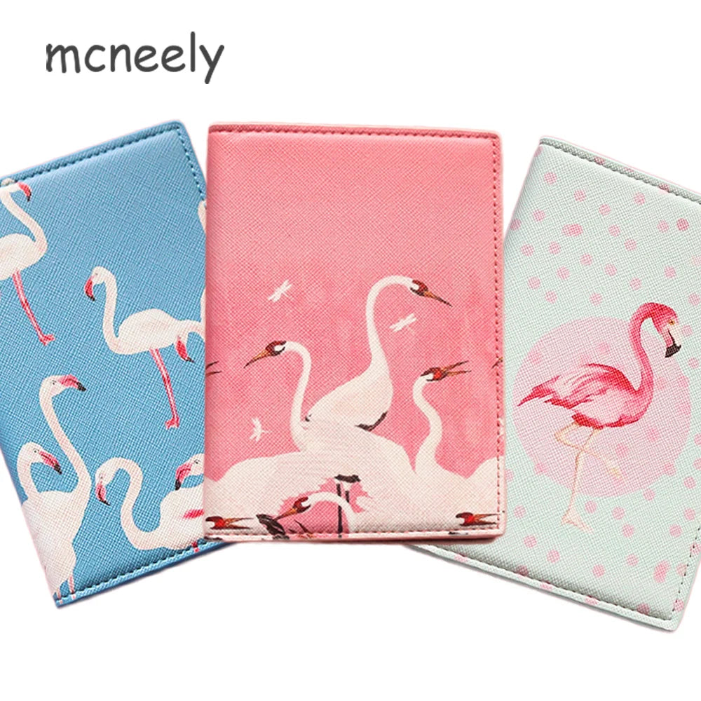 Flamingo Passport Cover Travel Holder Girls Case