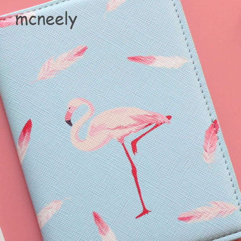 Flamingo Passport Cover Travel Holder Girls Case
