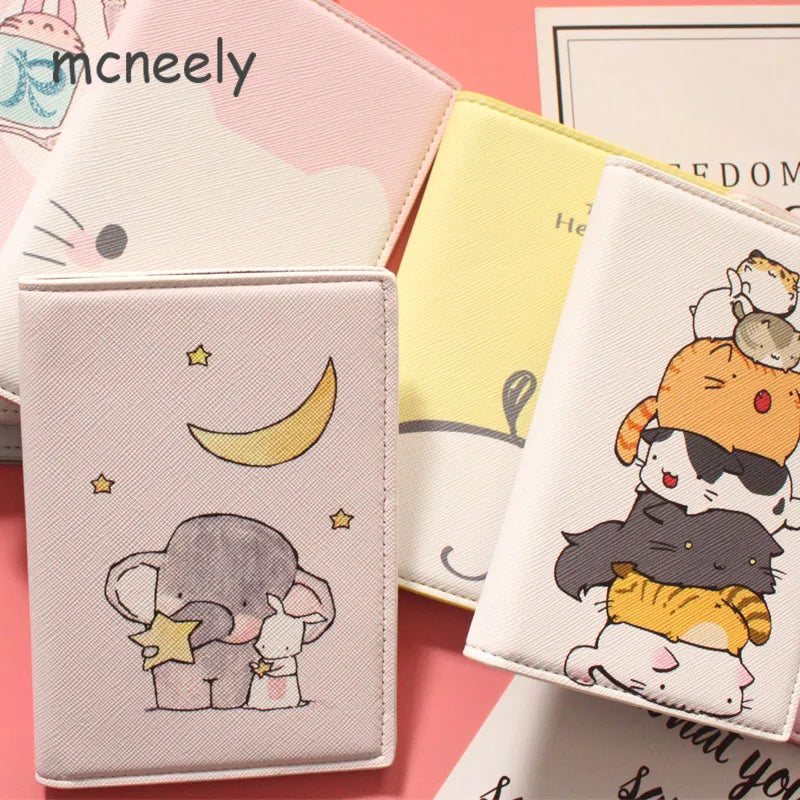 Cartoon Animals Passport Holder for Kids Girls Boys Travel Passport Cover