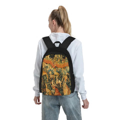 Medieval Deer Scene Backpacks Men Women Recycled Personalised Bags