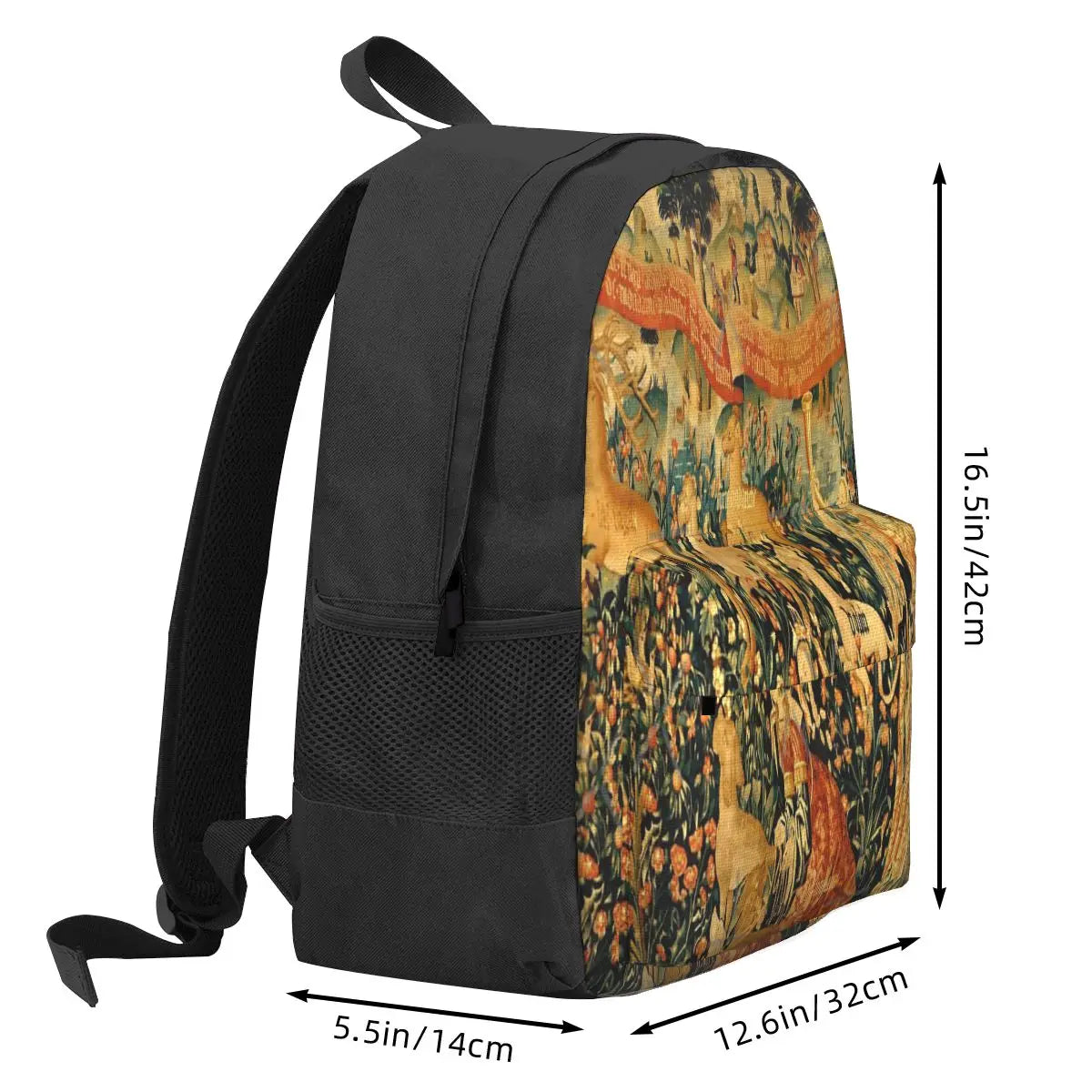 Medieval Deer Scene Backpacks Men Women Recycled Personalised Bags