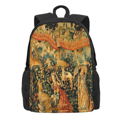 Medieval Deer Scene Backpacks Men Women Recycled Personalised Bags