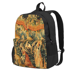 Medieval Deer Scene Backpacks Men Women Recycled Personalised Bags