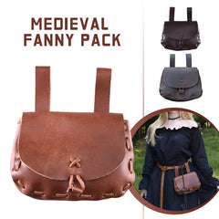 Medieval Punk Retro Waist Bag Renaissance PU Leather Travel Wallet