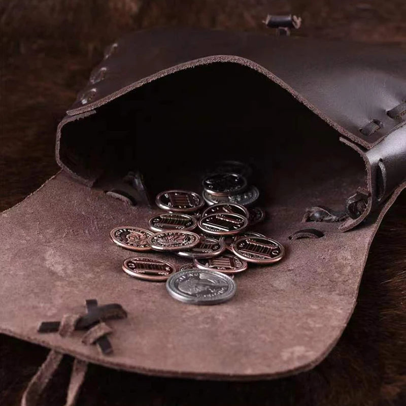 Medieval Punk Retro Waist Bag Renaissance PU Leather Travel Wallet
