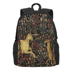 Medieval Unicorn Midnight Floral Backpack Men Women Unis