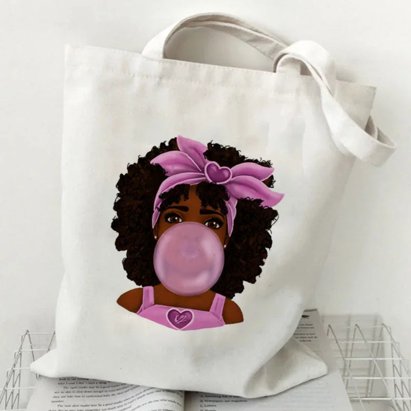 Melanin Shoulder Bag Large Capacity Canvas Handbag Tote Women Bag