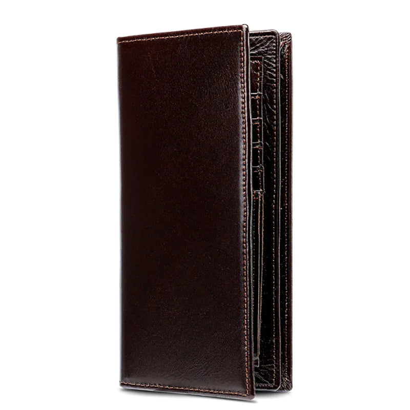 Men Cowhide Wallet Leather Purse Long Portmoney Billeteras Hombr