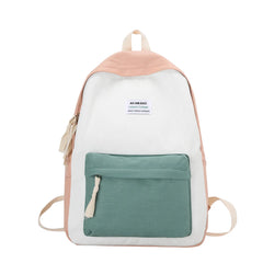 Adult Colorblock Canvas Backpack Large Zipper Electrician Backpack