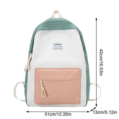 Adult Colorblock Canvas Backpack Large Zipper Electrician Backpack