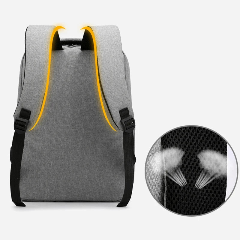 Men Backpack Waterproof Business Laptop USB Charging Bagpack