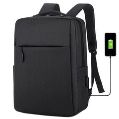 Men Backpack Teen Boys High School Bag Oxford Gray USB Char
