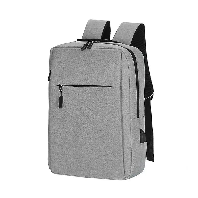 Men Backpack Teenage Boys High School Bags Oxford Gray with USB Charging