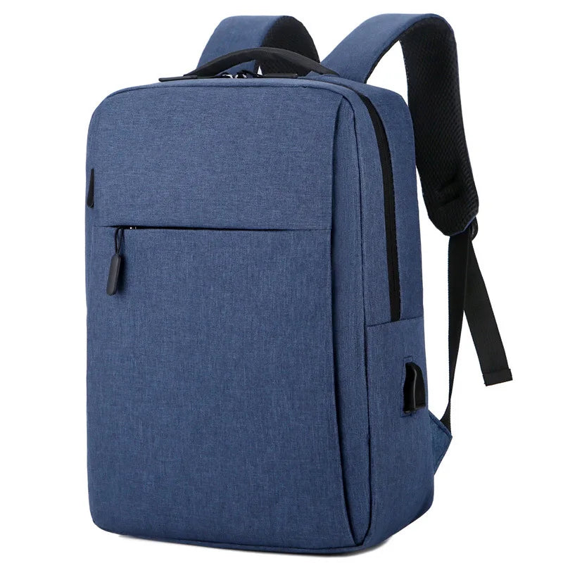 Men Backpack Teen Boys High School Bag Oxford Gray USB Char
