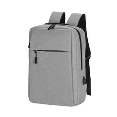 Men Backpack Teen Boys High School Bag Oxford Gray USB Char