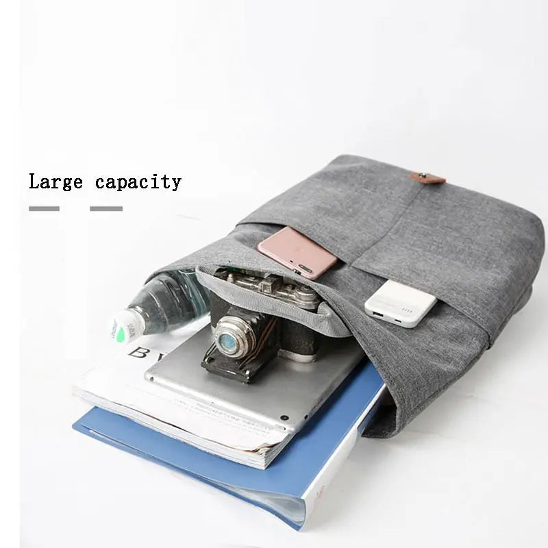 Men Bag Casual Grey Lightweight Oxford 13.1 Laptop 9.7 iPad Tablet