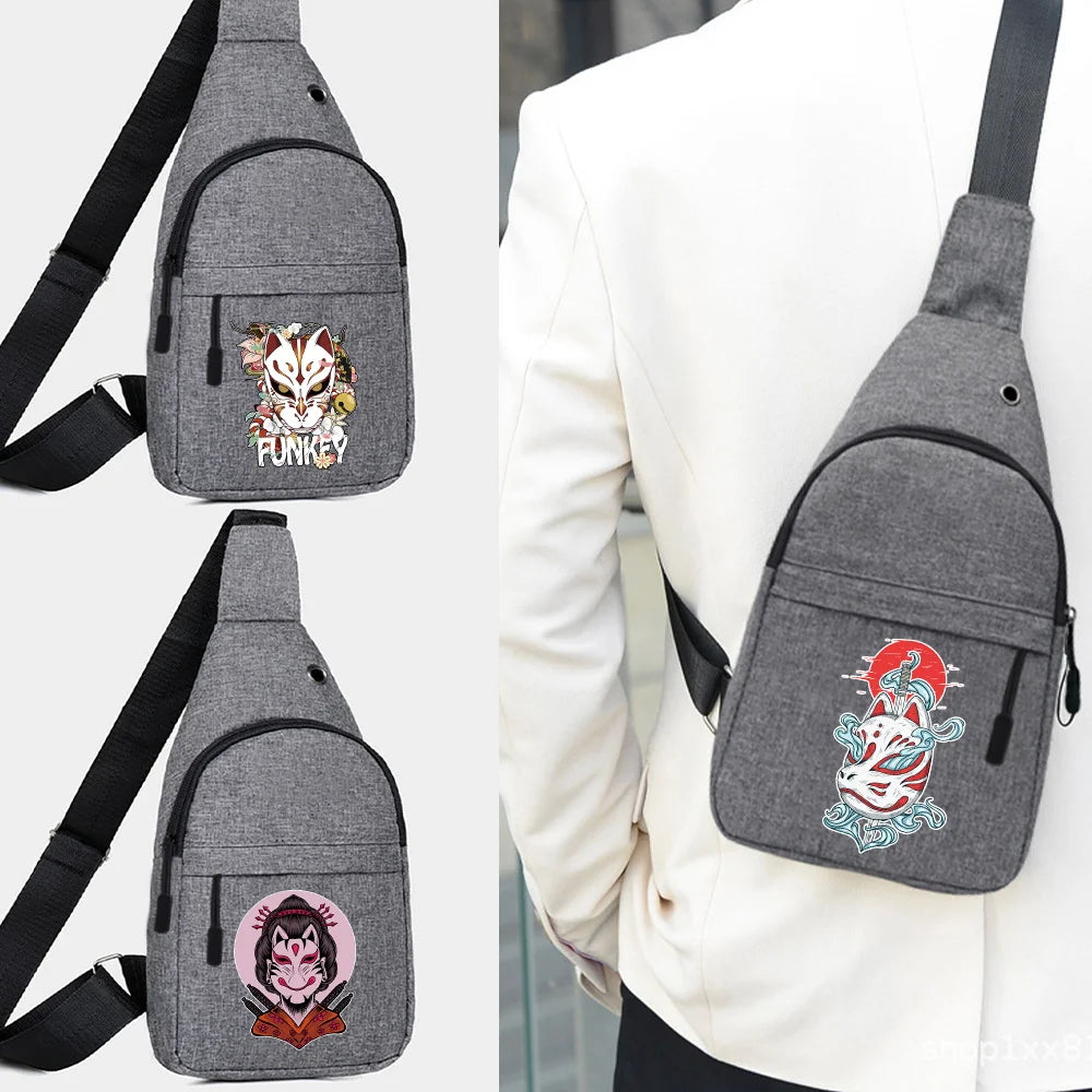 Men Bags Shoulder Messenger Chest pack Mask Printing Street Poch Case Satchels B