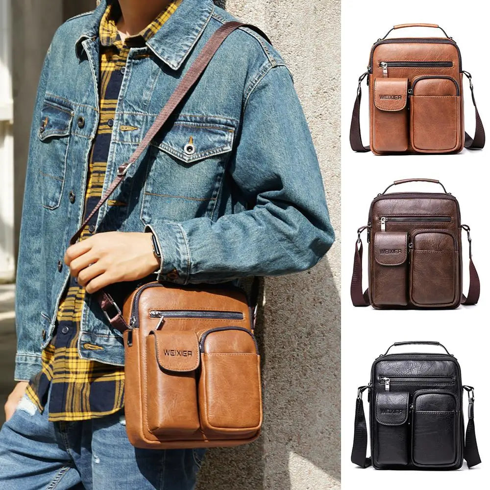 Men Briefcase Bag High Business Leather Shoulder Messenger Office Handbag