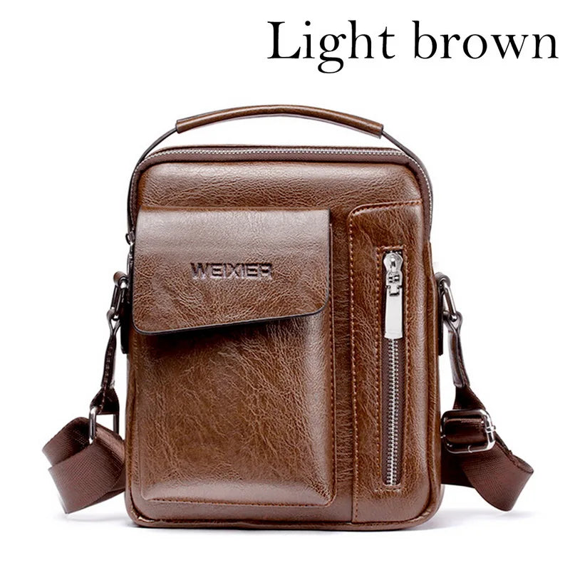 Men Briefcase Bag High Business Leather Shoulder Messenger Office Handbag