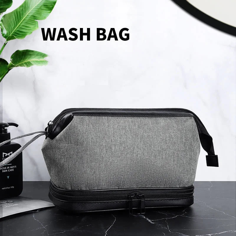 Men Business Double Layer Cosmetic Bag Wash bags Box Women Beauty