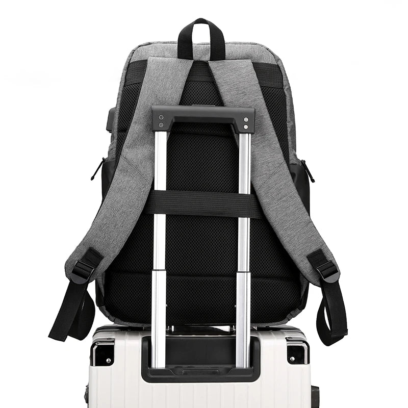 Men Business Waterproof Backpacks USB Charging 15.6 Laptop Travel Bags