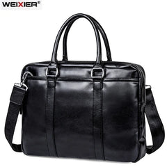 Men Business Office Briefcase Leather Handbag Laptop Tote Large Shoulder Bag