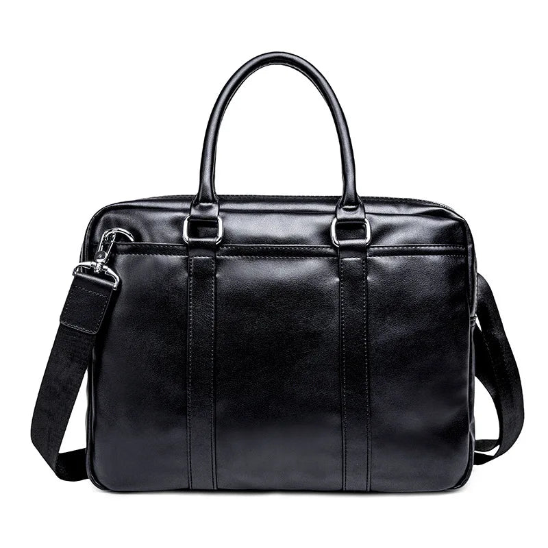 Men Business Office Briefcase Leather Handbag Laptop Tote Large Shoulder Bag