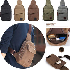 Men Canvas Bag Pack Travel Hiking Cross Body Messenger Shoulder Sling Chest Bags