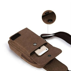 Men Canvas Bag Pack Travel Hiking Cross Body Messenger Shoulder Sling Chest Bags