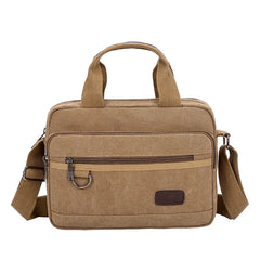 Men Canvas Briefcases Retro Business Office Shoulder Bags Work Crossbody Bag