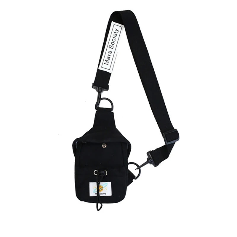 Canvas Chest Bag Crossbody Streetwear Fanny Pack Mini Waist Bag