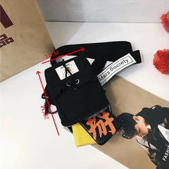 Canvas Chest Bag Crossbody Streetwear Fanny Pack Mini Waist Bag
