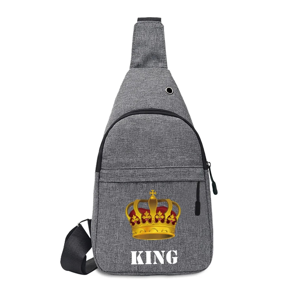 Men Canvas Chest Pack Backpack with Cross Chest Strap