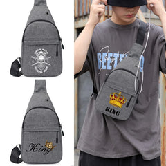Men Canvas Chest Pack Backpack with Cross Chest Strap