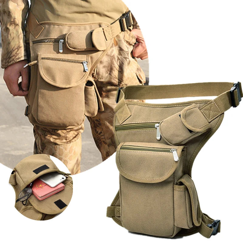 Canvas Drop Leg Bag Waist Casual Pack Belt Hip Bum Military Travel