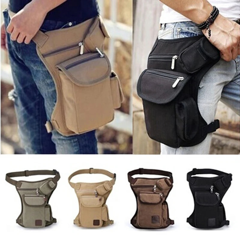 Canvas Drop Leg Bag Waist Fanny Pack Belt Hip Bum Military Travel