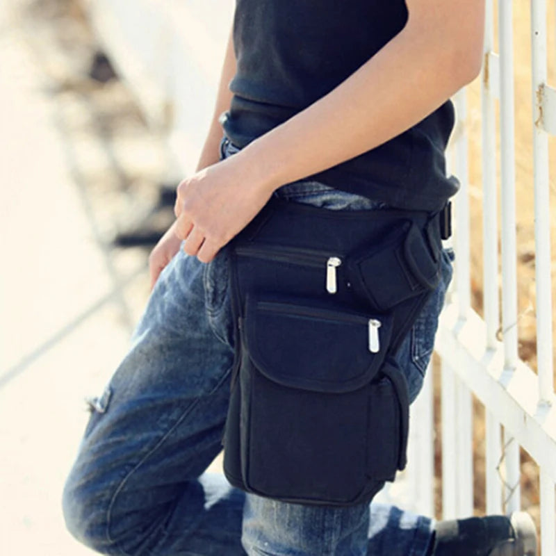 Men Canvas Drop Leg Waist Bag Fanny Pack Belt Hip Bum Military Travel
