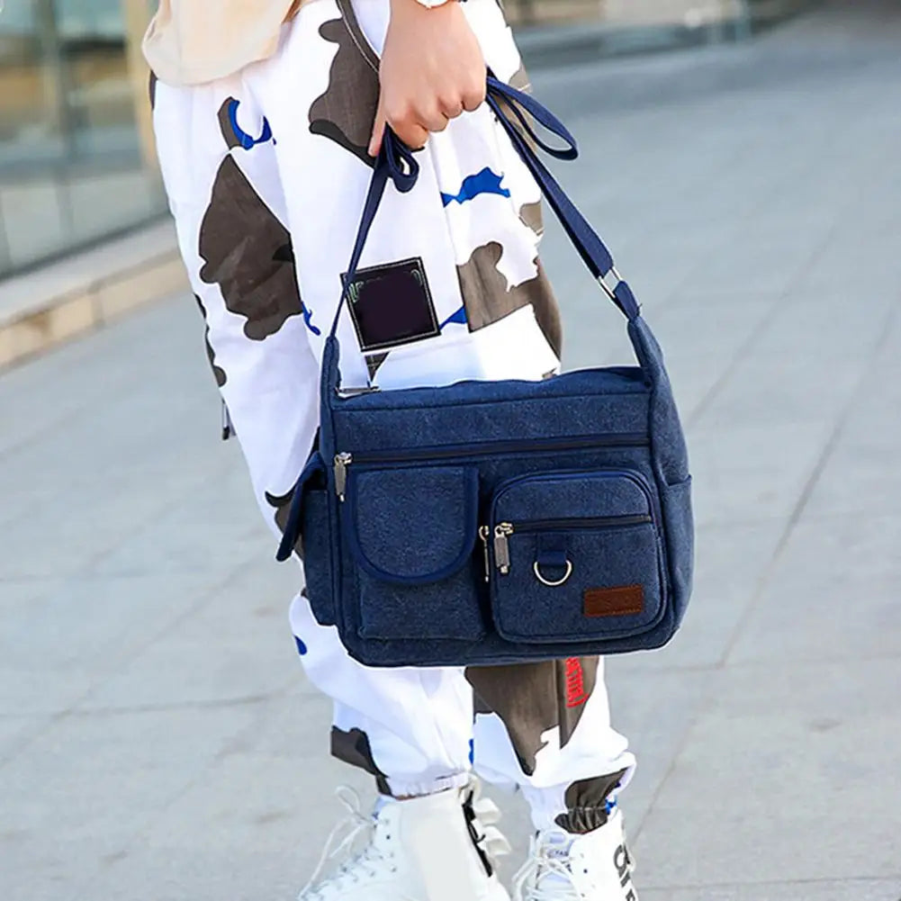 Men Canvas Shoulder Bags Casual Tote Travel Men's Crossbody Bag Messenger Bags