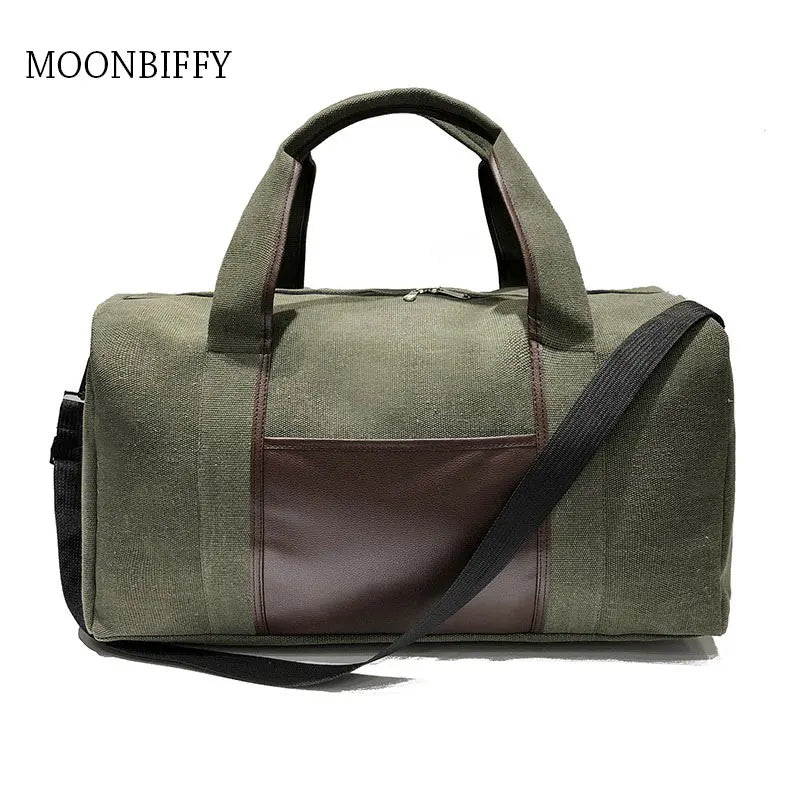 Men Canvas Travel Luggage Handbags Women Duffel Shoulder Bags