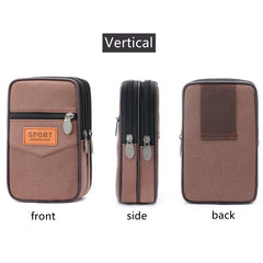 Canvas Waist Bag Multifunction Phone Belt Pack Waterproof Pouch