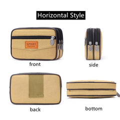Canvas Waist Bag Multifunction Phone Belt Pack Waterproof Pouch