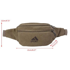 Men Casual Durable Fanny Pack Waist Bags Belt-Bag Canvas Hip Bum Military Bag